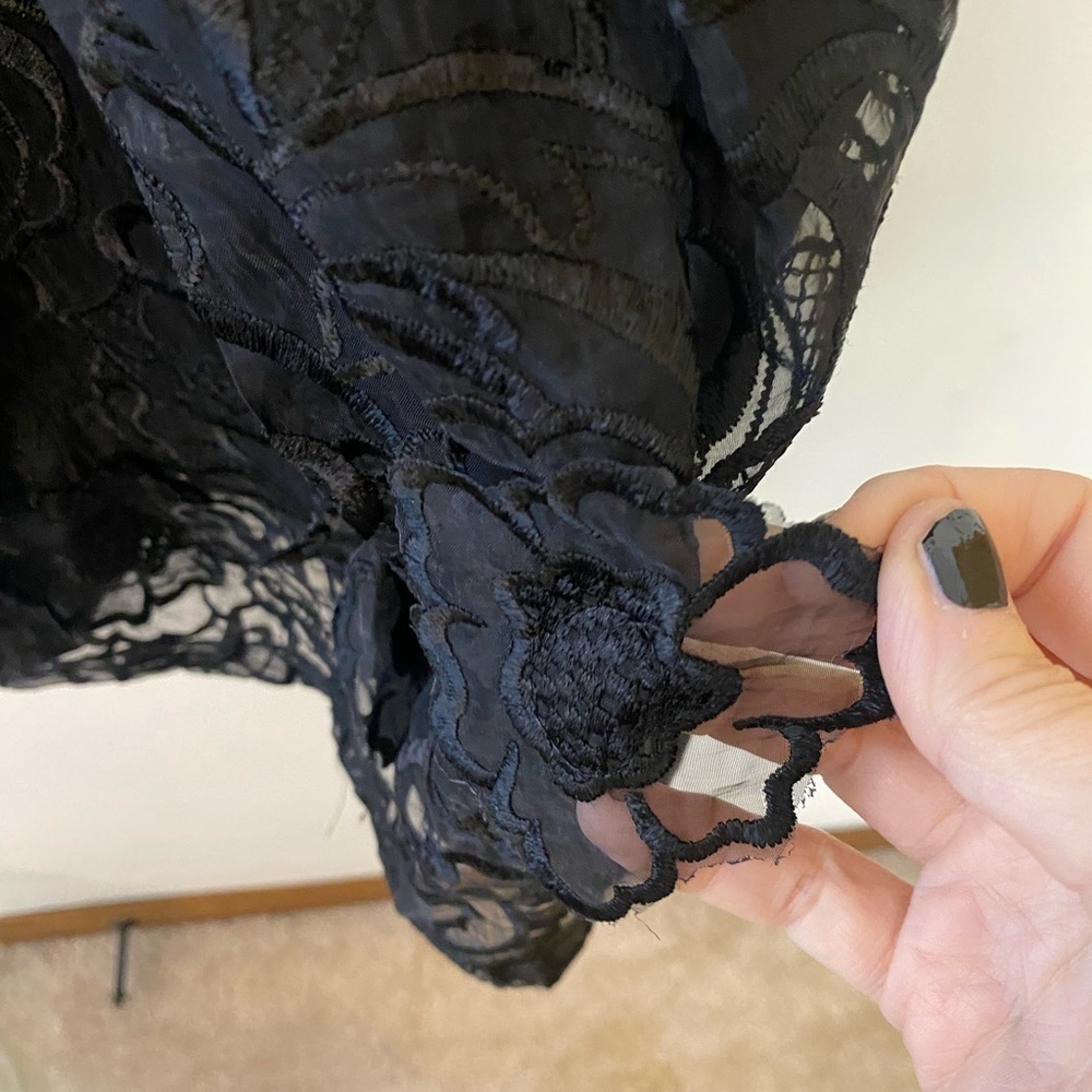 NWT Lucy Paris Black Lace Appliqué Cocktail Dress - Picture 4 of 16